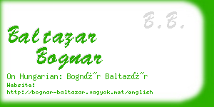 baltazar bognar business card